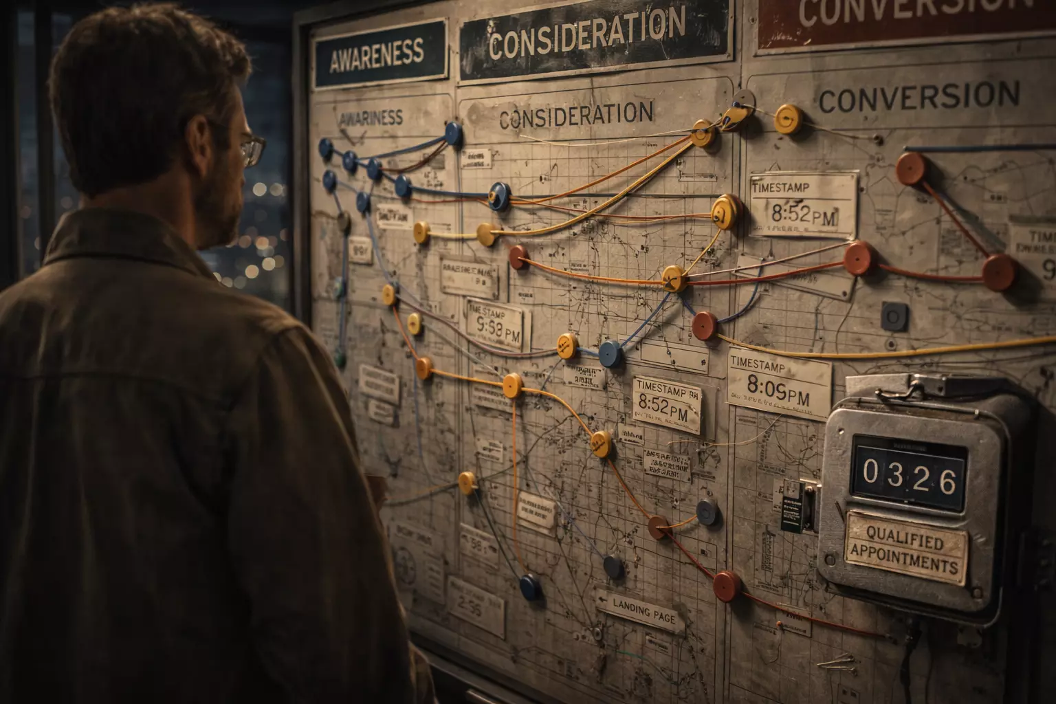 Business owner consulting with digital marketing strategist